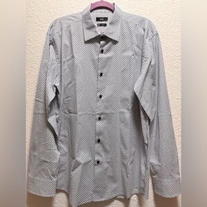 Hugo Boss Monochrome Geometric Button Down Shirt